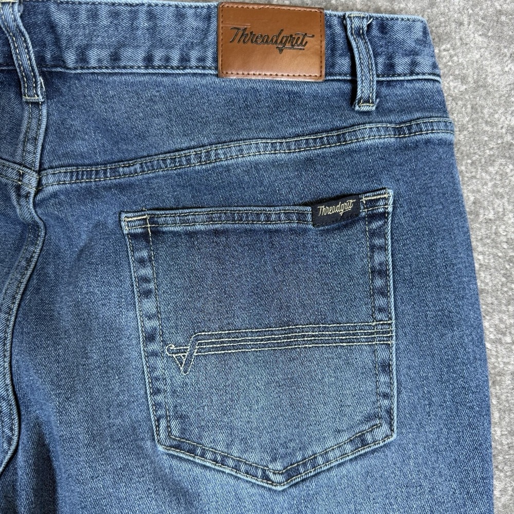 Threadgrit Jeans Men's 38x32 Blue Denim Caleb Relaxed Fit Bootcut Workwear‎